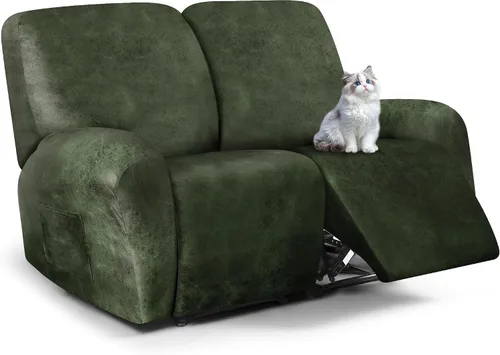 Vista 72 de ANARACHON Fundas para sillas reclinables con aspecto de cuero, funda elástica de 4 piezas, funda suave para silla reclinable, protector de muebles