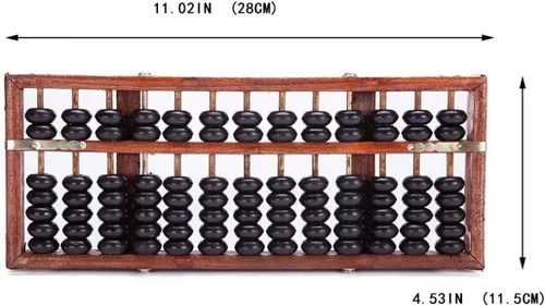 Vista 4 de Estilo vintage 13 dígitos varillas de madera Abacus Soroban calculadora china herramienta de conteo 11