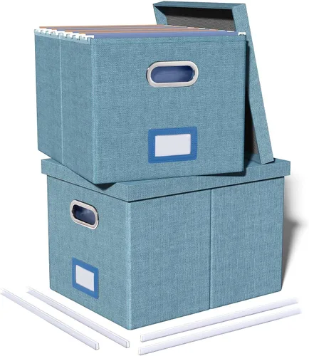 Vista 19 de Oterri Organizador de Archivos, Caja de Archivos, Gabinete de Archivos para Almacenamiento de Carpetas de Archivos Tamaño Carta, Organizador