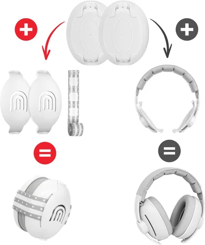 Vista 3 de Auriculares ajustables 2 en 1 con cancelación de ruido para bebés y niños pequeños Blanco