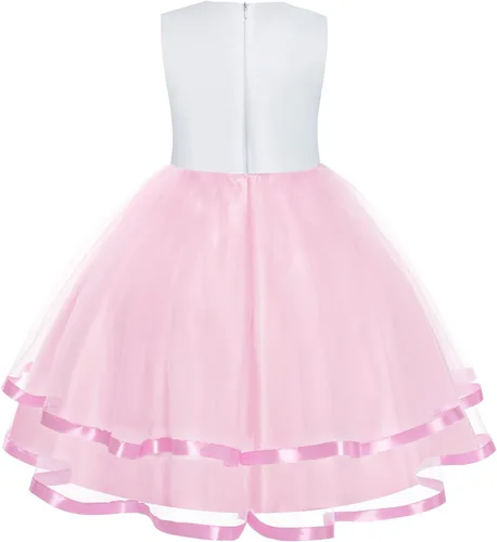 Vista 2 de Disfraz de unicornio para niñas, vestido de noche de fiesta de flores para Halloween