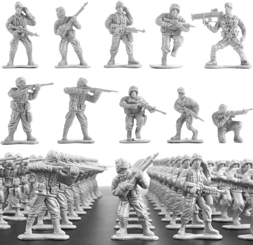 Vista 8 de Figuras de acción de plástico de 2 pulgadas, 10 esculturas únicas, paquete de 100 (verde)