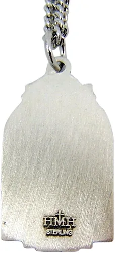 Vista 2 de Colgante de plata de ley con forma de arco de Nuestra Señora del Rosario de Fátima, 1.0in