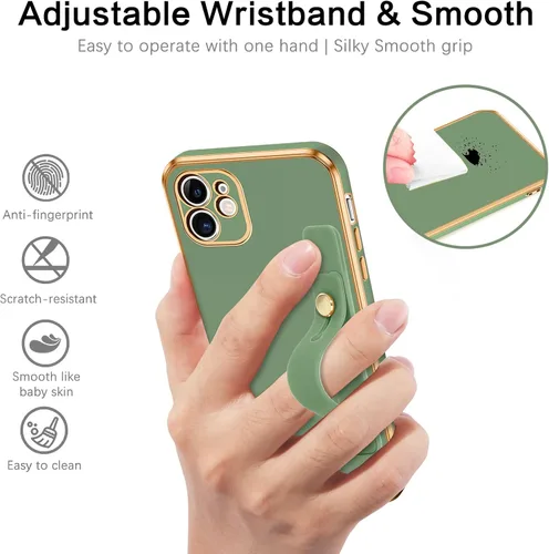 Vista 3 de VENINGO Funda para iPhone 11, fundas para iPhone 11, de TPU suave de ajuste delgado, con pulsera ajustable, resistente a los arañazos, a prueba