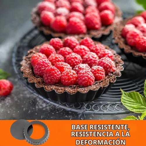 Vista 3 de Gutsdoor Molde para tartas de queso de 5 pulgadas con parte inferior extraíble, moldes para tartas de quiche, antiadherentes, redondas