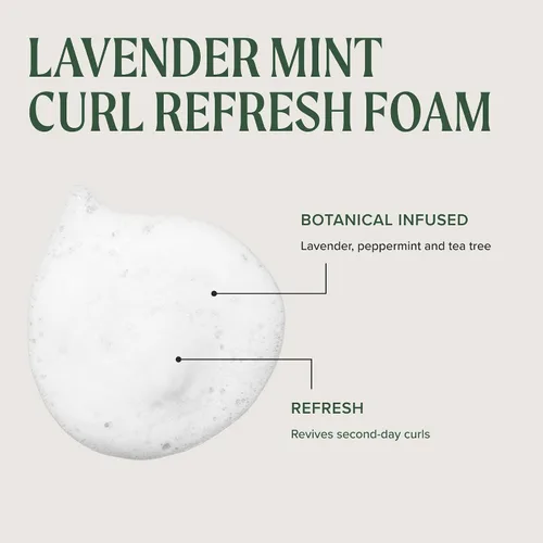 Vista 10 de Tea Tree Espuma refrescante de rizos de menta lavanda, mousse para el cabello, para cabello grueso, rizado + seco, 6.8 onzas líquidas