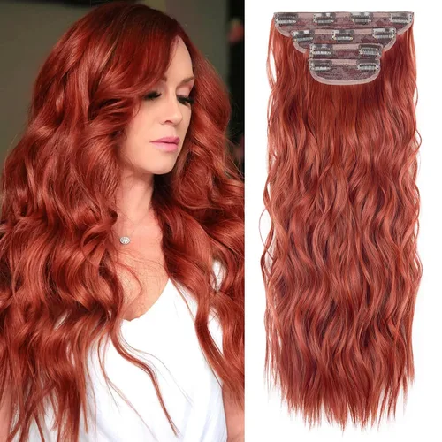 Vista 22 de Extensiones de cabello lacio con clip, suaves y gruesas (20 pulgadas, 4 unidades, 16H613#)