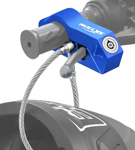 Vista 10 de Combo de bloqueo de motocicleta - Casco y agarre antirrobo para todas las motocicletas, bicicletas, cuatrimotos, scooters con diámetros de manillar