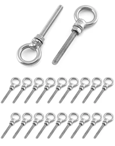 Vista 22 de QWORK Cáncamos roscados, paquete de 5, 3/4" x 4" tornillos de acero inoxidable de grado marino para hombro