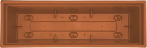 Vista 5 de Bloem Dayton Caja de Ventana Rectangular de Plástico Reciclado Terra Cotta de 24 pulgadas con Bandeja de Platillo para Jardinería Interior y Exterior