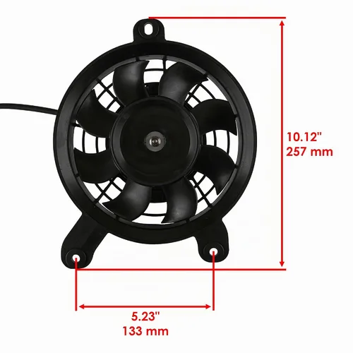 Vista 2 de Caltric Ventilador de radiador con cubierta compatible con Yamaha Raptor 700 700R YFM700R 2013-2023