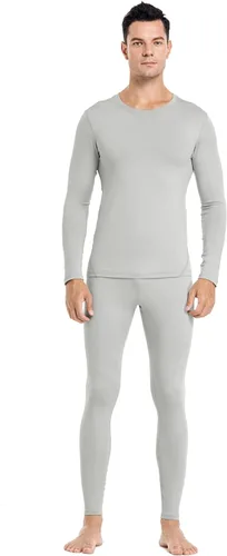 Vista 7 de PISIQI - Conjunto de ropa interior térmica para hombre, pantalones largos ultra suaves con forro polar, capa base, abrigado para invierno, adecuado