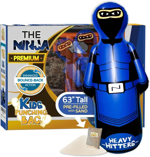 Vista 14 de INFLATABLE DUDES Kids Punching Bag- Bop Bag Sand-Base Pre-filled with Sand, Bop Bag, Inflatable Toy, Punching Bag for Kids, Enhanced Bounce-Back