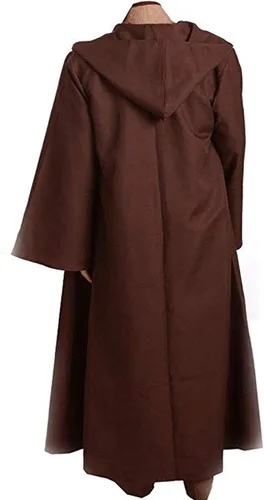 Vista 4 de Disfraz de túnica para hombre, conjunto completo de bata con capucha para Halloween, cosplay