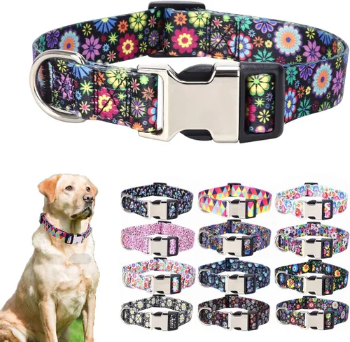 Vista 36 de Collares para perros pequeños, con patrón de impresión 3D, de nailon suave, ajustables, para perros pequeños, medianos, grandes, hembra, niño 1