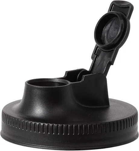 Vista 2 de Jarware 82686 - Juego de 2 tapas de boca ancha con boquilla para tarro de masón, color negro