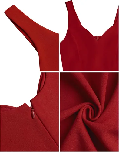 Vista 6 de Laughido Vestido sin mangas para mujer, sin mangas, ajustado, sin mangas, vestido de fiesta