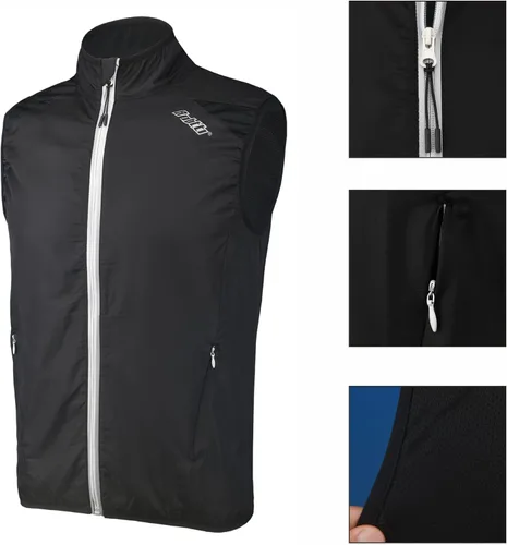 Vista 4 de bpbtti Chaleco de ciclismo para hombre, rompevientos sin mangas con dos bolsillos laterales (2.0), resistente al viento, transpirable y reflectante