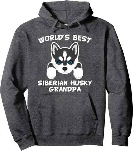 Vista 4 de World's Best Siberian Husky Grandpa Dog Granddog Sudadera con capucha