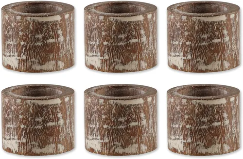 Vista 13 de DII Colección de servilleteros básicos, estilo rústico decorativo, juego grande, acabado negro frotado, 6 piezas