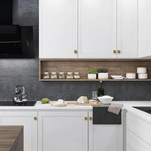 Vista 5 de Paquete de 30 manijas para gabinete de cocina color latón envejecido, accesorios de hardware para cajones y aparadores, manijas cuadradas