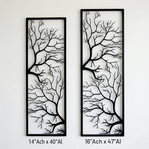 Vista 8 de DEKADRON Arte de pared de metal, arte de pared de árbol, letrero de árbol, decoración de pared, decoración de pared de rama, arte geométrico
