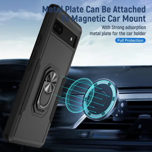 Vista 7 de Funda para Google Pixel 6A 5G con protector de pantalla, grado militar, de doble capa, resistente, a prueba de golpes, cubierta protectora de cuerpo