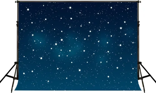 Vista 3 de Kate Fondos de fotografía de cielo nocturno de 10 x 6.5 pies, fondo de estrellas blancas brillantes, fondo de microfibra de fantasía para estudio