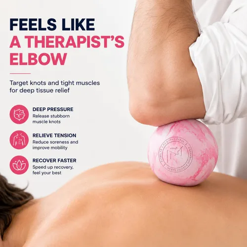 Vista 4 de FITZELAR Bolas de lacrosse de masaje para liberación miofascial, certificación de calidad, masaje de tejido profundo para espalda y hombro, terapia