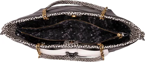 Vista 4 de Betsey Johnson Bull Dog Bow Tote, NegroBlanco, NegroBlanco