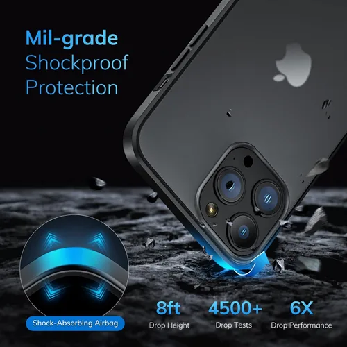 Vista 5 de ORIbox - Funda negra para iPhone 13 Pro, diseñada a prueba de golpes, funda protectora de cuerpo completo para iPhone 13 Pro de 6.1 pulgadas