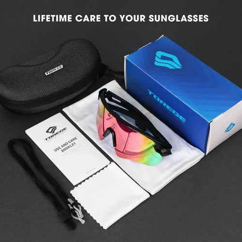 Vista 6 de TOREGE Z87 - Gafas de sol para hombres y mujeres, ciclismo, pesca, correr, conducir, béisbol, antiniebla, gafas de sol deportivas, protección UV
