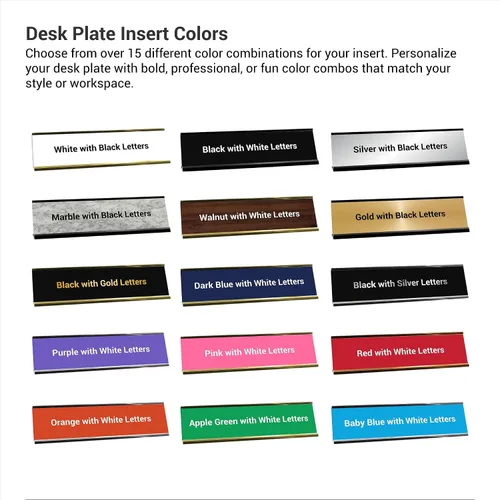 Vista 2 de Placa de escritorio personalizada grabada Personalizada con su nombre y título Decoración perfecta para oficina, negocio o hogar Múltiples