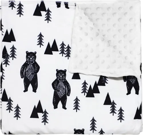 Vista 8 de Mantas de bebé para niños y niñas, manta de forro polar con respaldo de puntos, manta supersuave para cubrirse, 30 x 40 pulgadas, animales del bosque