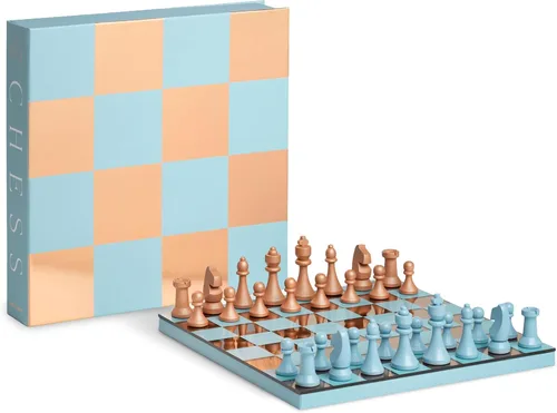 Vista 11 de PrintWorks Art of Chess – Juego de ajedrez de madera en blanco y negro con tablero acrílico – Elegante juego de mesa de café para adultos y familias