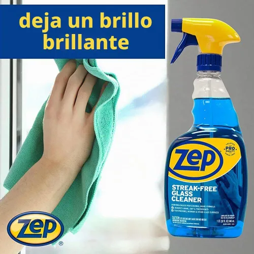 Vista 4 de Zep ZU112032 - Limpiador de vidrio sin rayas, 32 onzas, azul