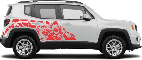 Vista 4 de Night Skulls - Calcomanías gráficas compatibles con Jeep Renegade 2015 – Presente (negro)
