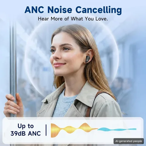 Vista 10 de AOC Auriculares inalámbricos con cancelación de ruido, 39dB ANC, 45H