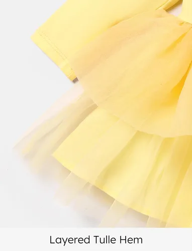 Vista 6 de Disney Vestido de tul de manga larga para bebé de princesa, disfraz de fiesta de cumpleaños