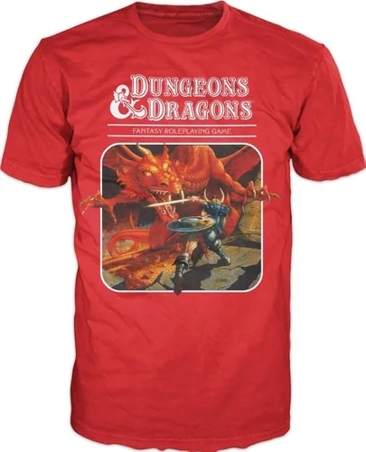 Vista 2 de Camiseta gráfica Dungeons and Dragons Third Edition para hombre, Rojo