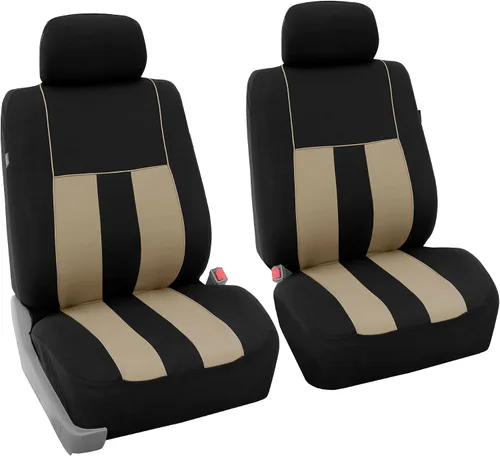 Vista 19 de FH Group Juego completo de fundas de asiento de coche de tres filas a rayas, compatible con bolsas de aire y listas para dividir, ajuste universal
