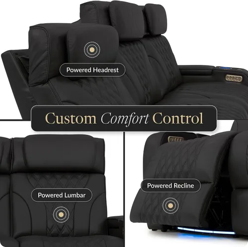 Vista 8 de Seatcraft Armada LT - Sofá de cine en casa con mesa plegable Negro