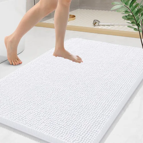 Vista 121 de Arotive Alfombras de baño de felpilla extrasuaves y absorbentes, de 24 x 16 pulgadas, lavables a máquina, parte trasera de goma antideslizante