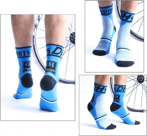 Vista 3 de Libar Calcetines de ciclismo para hombre, unisex, transpirables, deportivos, para correr, trekking, baloncesto