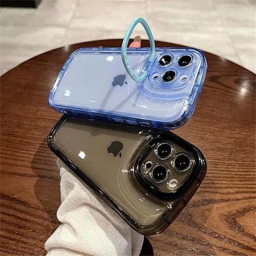 Vista 4 de Ownest Funda compatible con iPhone 12 con función atril transparente, diseño creativo con soporte para cámara para TPU delgada, a prueba de golpes