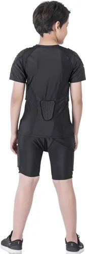 Vista 4 de Padded Shirt Youth Boys Padded Compression Sports Protective T-Shirt Rib Chest Protector Extreme Exercise