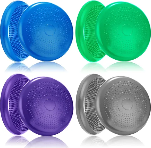 Vista 12 de Jerify 4 Piezas Cojín de Equilibrio Inflable Flexible para Asiento Oscilante, Almohadilla de Equilibrio de Estabilidad, Disco de Equilibrio, Asiento