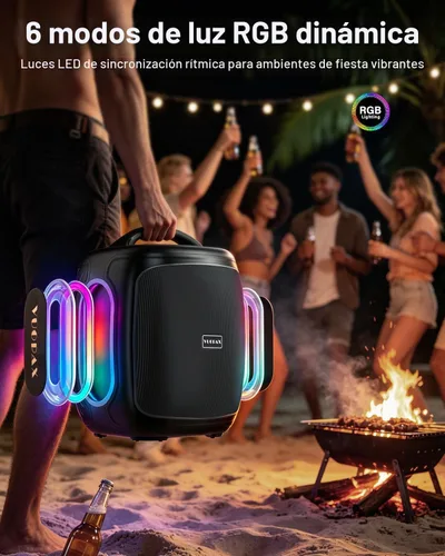 Vista 8 de Altavoz Bluetooth portátil inalámbrico, 200 W pico fuerte súper Gris