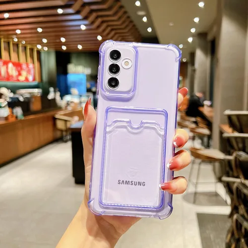 Vista 2 de Tuokiou Funda para Samsung Galaxy A14 5G, Fundas Protectoras Transparentes con Ranura para Tarjetas, Funda Cartera de TPU Suave Ajustada Resistente