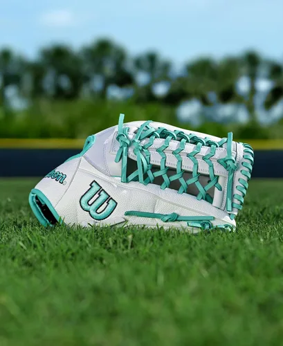 Vista 5 de Wilson 2026 A1000 - Guantes de lanzamiento rápido para interior y exterior Fastpitch Blanco/Espuma de mar/Negro
